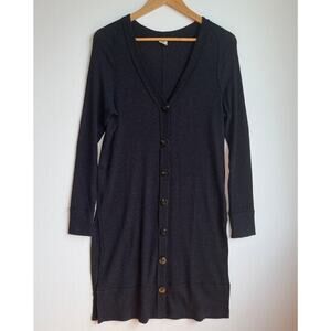 Free People We The Free Ribbed Sparkly Cardigan Duster Lightweight Long Sweater